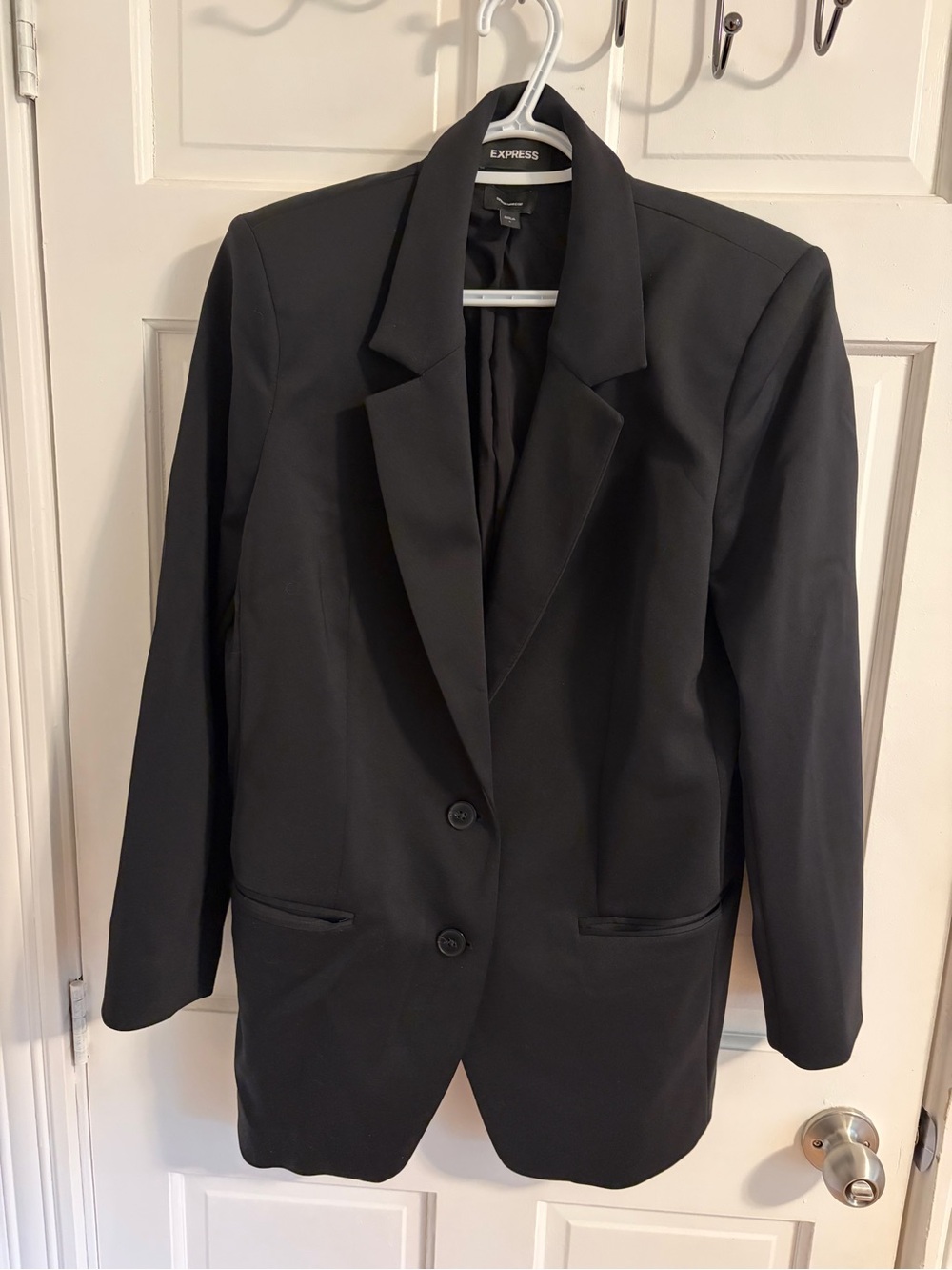 Express Black Longline Single-Breasted Blazer